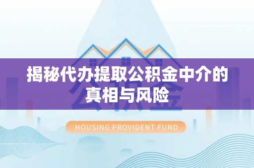 尼木揭秘代办提取公积金中介的真相与风险