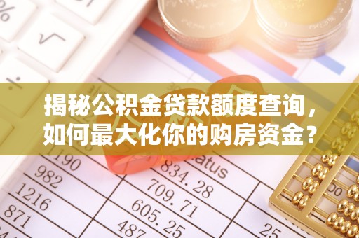 尼木揭秘公积金贷款额度查询，如何最大化你的购房资金？