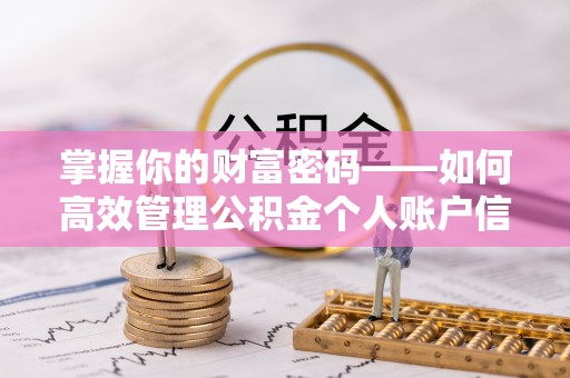 尼木掌握你的财富密码——如何高效管理公积金个人账户信息