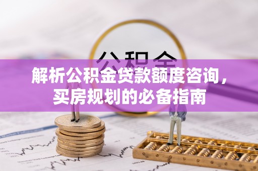 尼木解析公积金贷款额度咨询，买房规划的必备指南