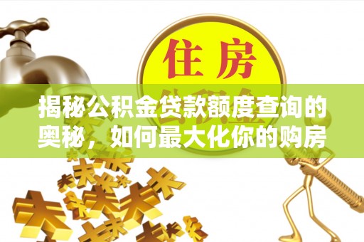 尼木揭秘公积金贷款额度查询的奥秘，如何最大化你的购房资金