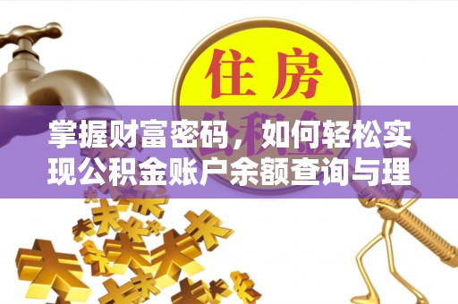 尼木掌握财富密码，如何轻松实现公积金账户余额查询与理财规划