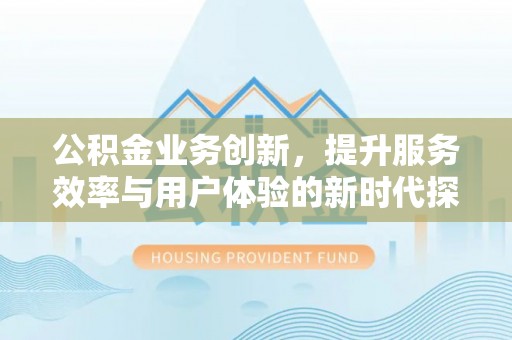 尼木公积金业务创新，提升服务效率与用户体验的新时代探索
