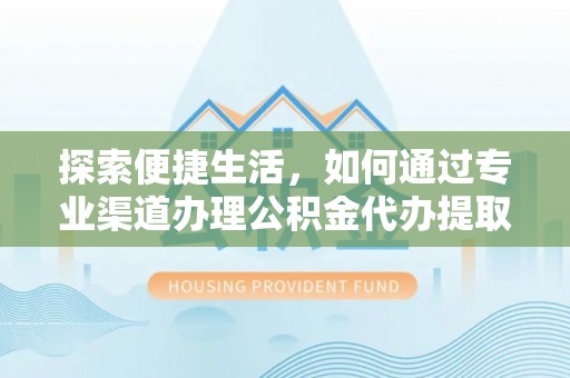 尼木探索便捷生活，如何通过专业渠道办理公积金代办提取业务