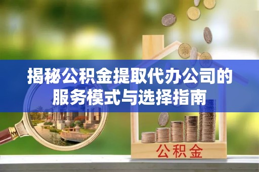 尼木揭秘公积金提取代办公司的服务模式与选择指南