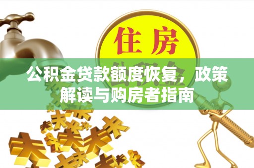 尼木公积金贷款额度恢复，政策解读与购房者指南