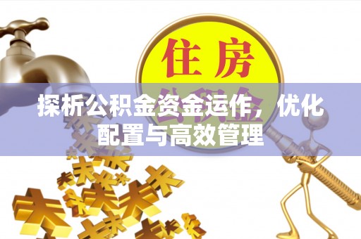 尼木探析公积金资金运作，优化配置与高效管理
