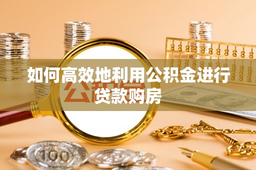 尼木如何高效地利用公积金进行贷款购房